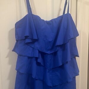 NWT Fit 4 U royal blue tiered swim romper  size 12